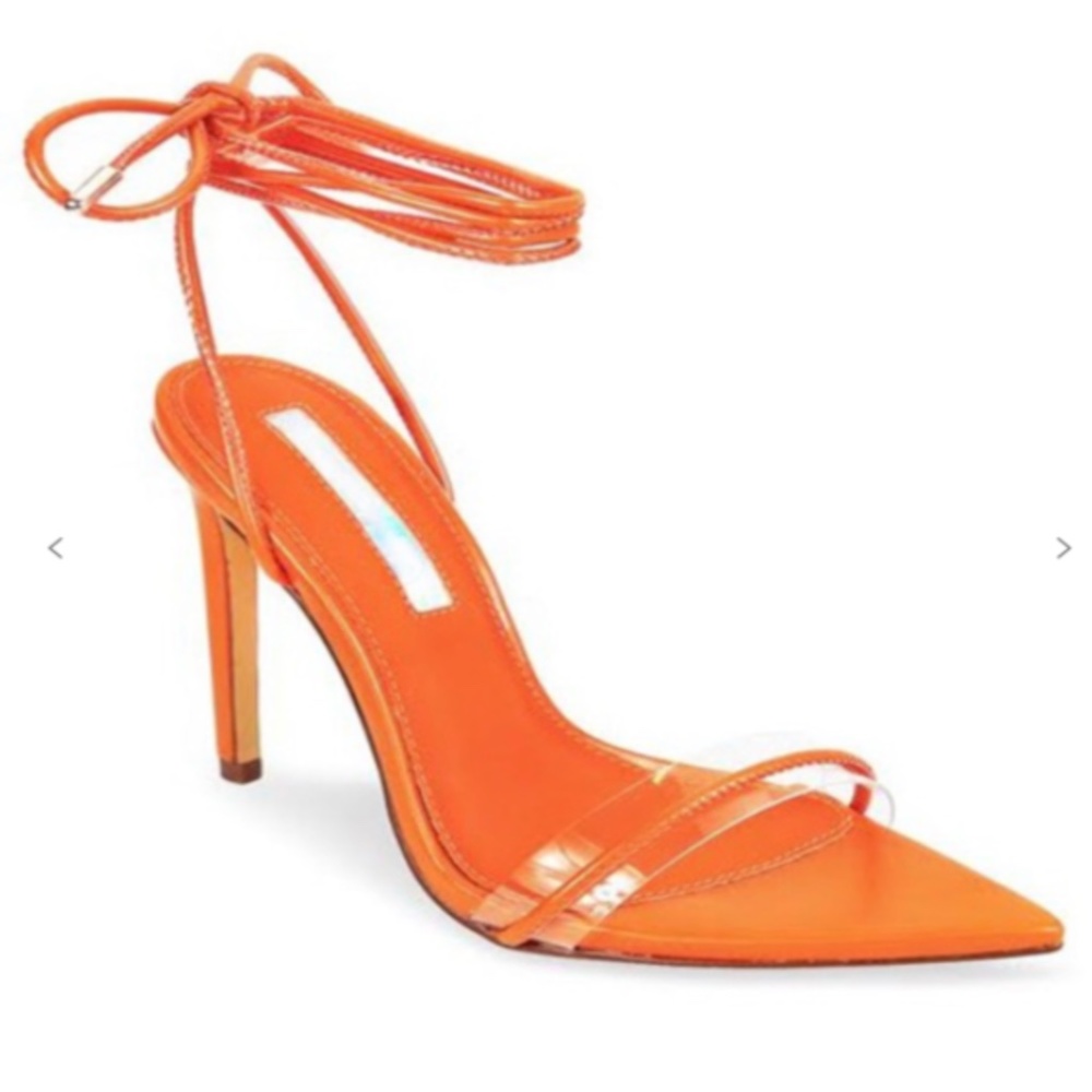 CLEAR STRAP LACE UP HEELA
